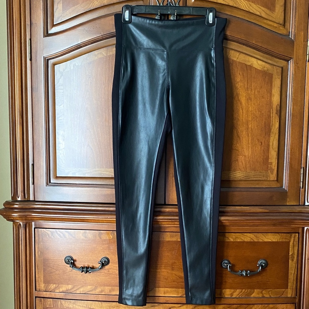 Calvin Klein Black Faux Leather Leggings